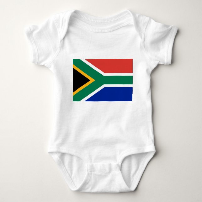 Patriotic baby bodysuit with flag South Africa (Front)