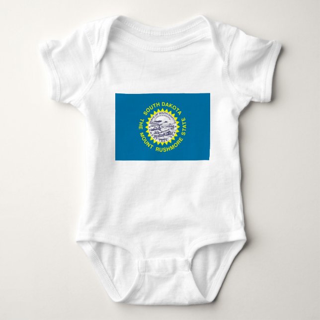 Patriotic baby bodysuit with flag South Dakota (Front)