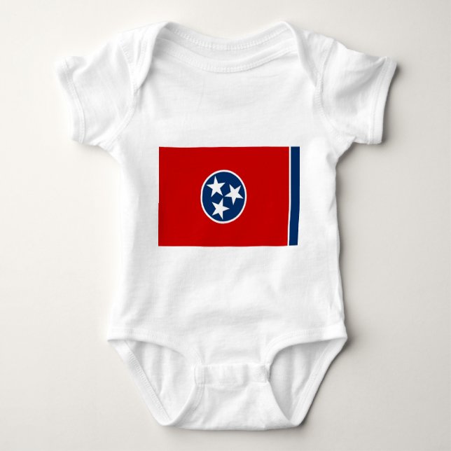 Patriotic baby bodysuit with flag Tennessee (Front)
