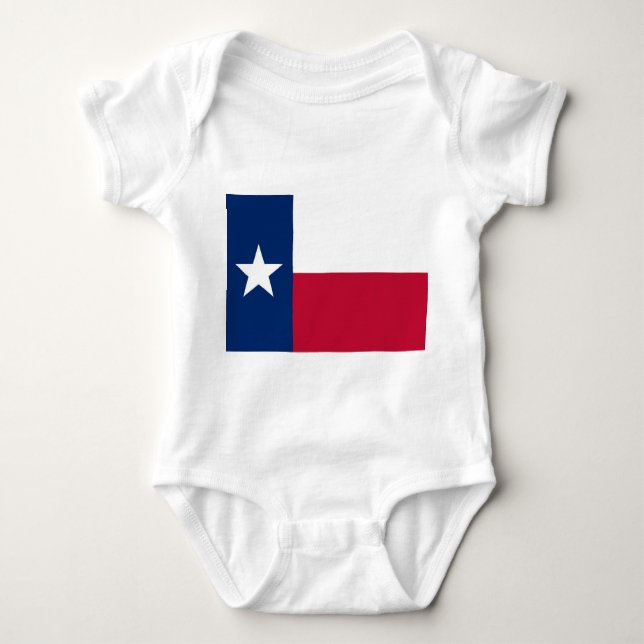 Patriotic baby bodysuit with flag Texas, USA (Front)