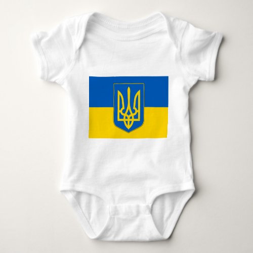 Patriotic baby bodysuit with flag Ukraine