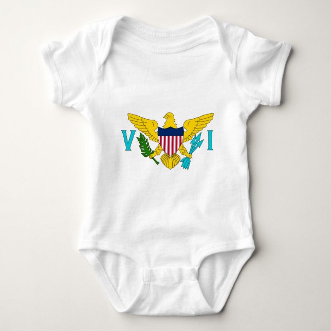 Patriotic baby bodysuit with flag Virgin Islands (Front)
