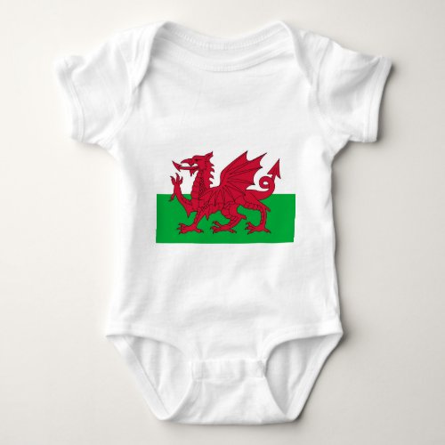 Patriotic baby bodysuit with flag Wales UK