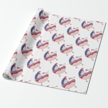 Patriotic Baby Carriage Wrapping Paper Patriotic Baby Carriage Wrapping Paper