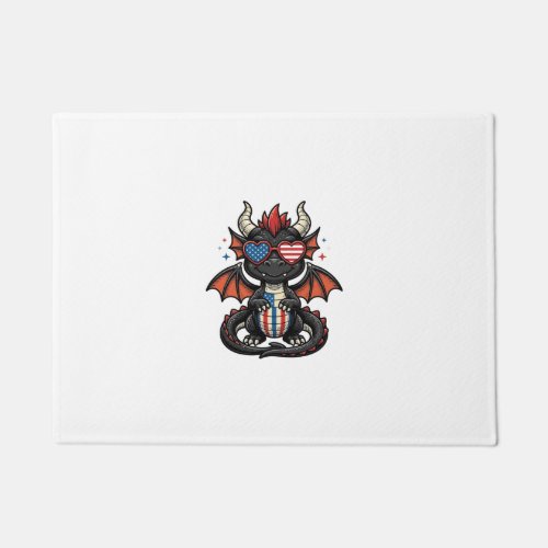 Patriotic Baby Dragon Vintage Vector Shirt Design_ Doormat