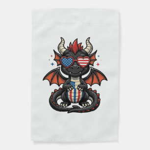 Patriotic Baby Dragon Vintage Vector Shirt Design_ Garden Flag