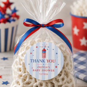 Patriotic Baby Shower Favor Sticker