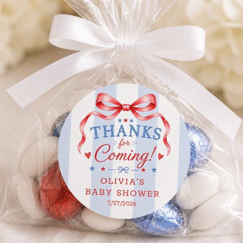 Patriotic Baby Shower Favor Sticker