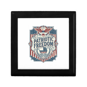 Patriotic Baby Shower Vector Graphic Tee Gift Box