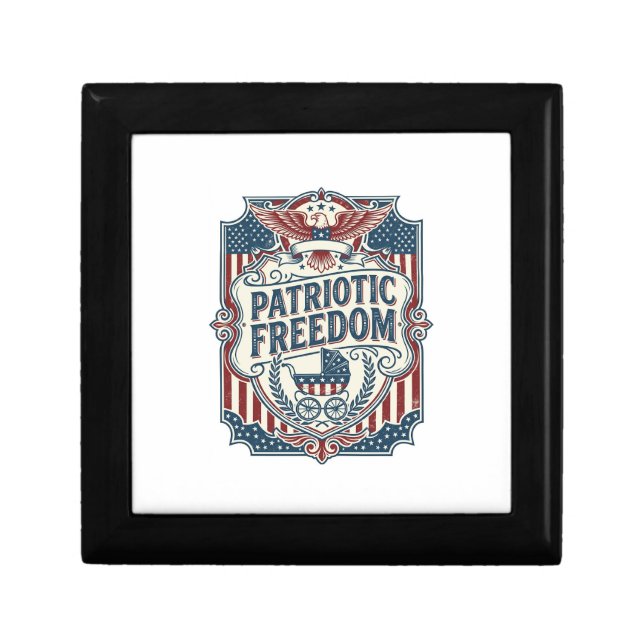 Patriotic Baby Shower Vector Graphic Tee Gift Box (Front)