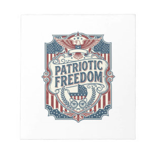 Patriotic Baby Shower Vector Graphic Tee Notepad