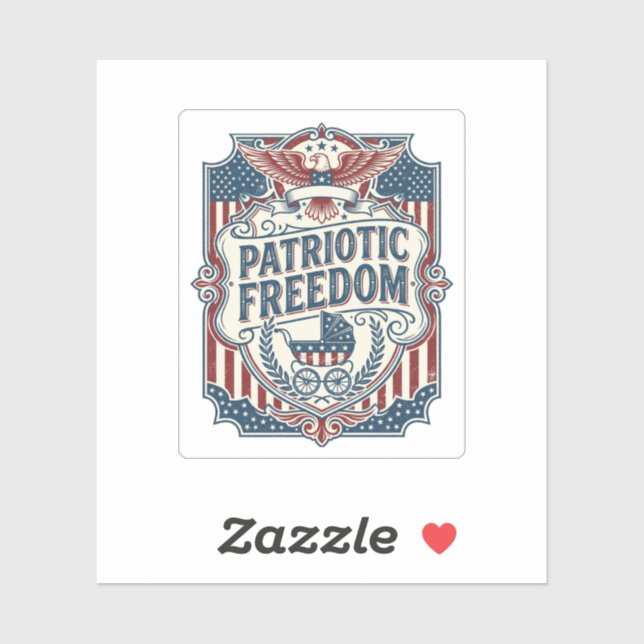 Patriotic Baby Shower Vector Graphic Tee Sticker (Sheet)