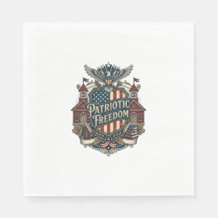 Patriotic Back to School Vector Graphic Tee Napkins