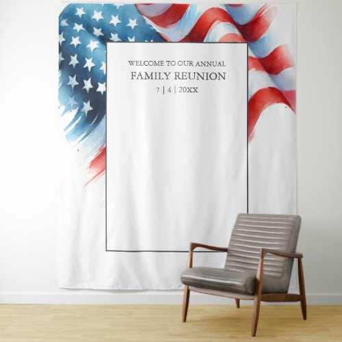 Patriotic Background American Flag Red White Blue Tapestry