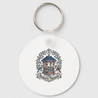 Patriotic Backyard Bird Feeder Vector Graphic Tee_ Keychain