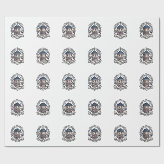 Patriotic Backyard Bird Feeder Vector Graphic Tee_ Wrapping Paper (Flat)
