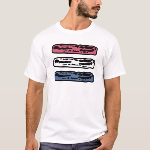 Patriotic Bacon Strips Red White and Blue T_Shirt