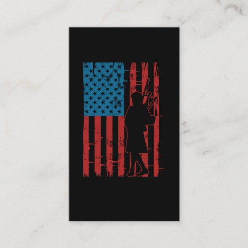 Patriotic Bagpiper American Flag Musician Bagpipe Business Card