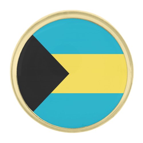 Patriotic Bahamian Flag Gold Finish Lapel Pin