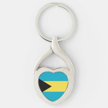 Patriotic Bahamian Flag Keychain by topdivertntrend at Zazzle