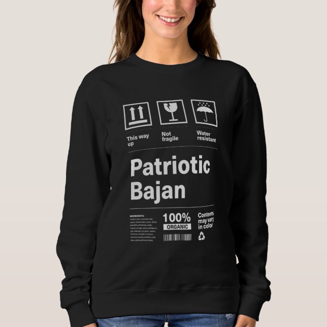 Patriotic Bajan Patriotism Barbados Country Pride  Sweatshirt (Front)