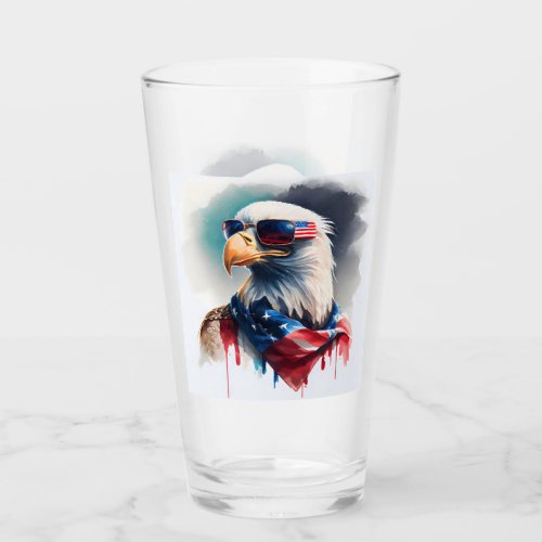 Patriotic Bald Eagle 4th Of July Glass