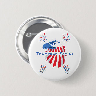 Patriotic Bald Eagle America 250th 4th of July Button