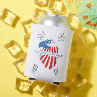 Patriotic Bald Eagle America 250th 4th of July Can Cooler