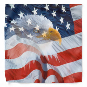 Patriotic Bald Eagle American Flag Bandana