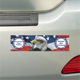 Patriotic Bald Eagle American Flag Car Magnet