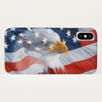 Patriotic Bald Eagle American Flag Iphone X Case by tjustleft at Zazzle
