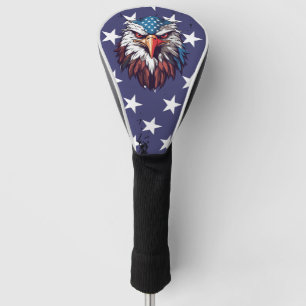 Patriotic Bald Eagle American Flag Golf Driver  Head Cover