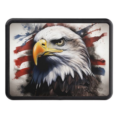 Patriotic Bald Eagle American flag Hitch Cover