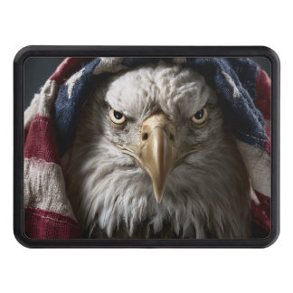 Patriotic bald eagle american flag hitch cover