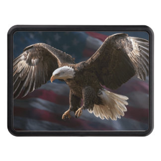 Patriotic bald eagle american flag hitch cover