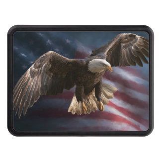 Patriotic bald eagle american flag hitch cover