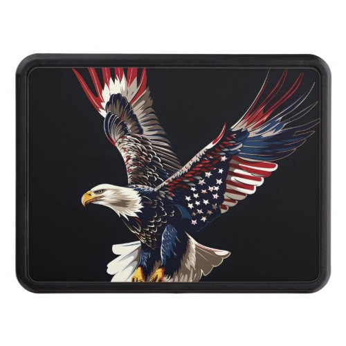 Patriotic Bald Eagle American flag hitch cover