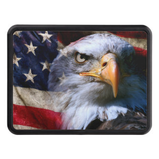 Patriotic Bald Eagle American flag Hitch Cover
