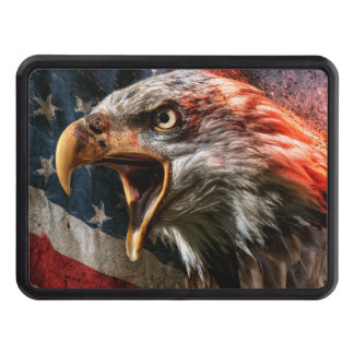 Patriotic Bald Eagle American flag Hitch Cover