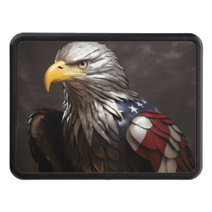 Patriotic Bald Eagle American flag Hitch Cover