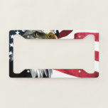 Patriotic Bald Eagle American Flag Stars Stripes License Plate Frame at Zazzle