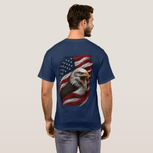 Patriotic Bald Eagle American Flag  T-Shirt