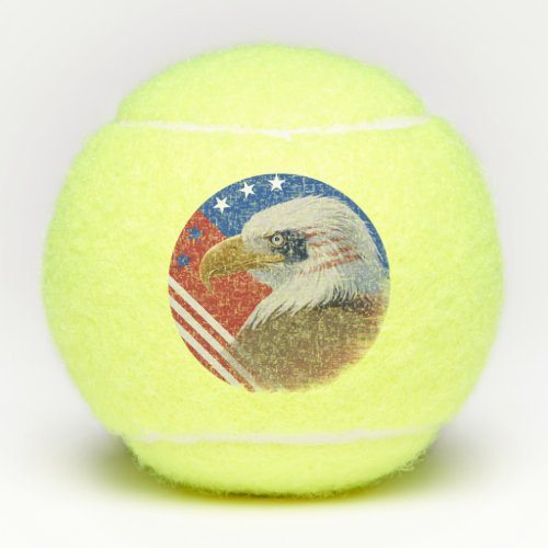 Patriotic Bald Eagle American Flag Tennis Balls