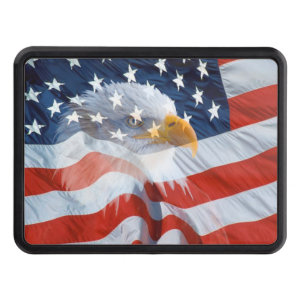 Patriotic Bald Eagle American Flag Trailer Hitch Covers