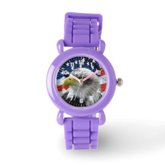 Patriotic Bald Eagle American Flag Watch