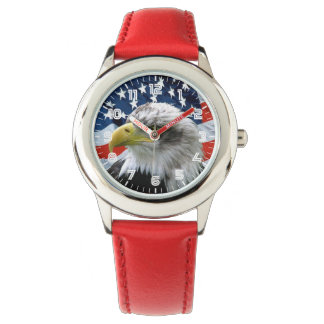 Patriotic Bald Eagle American Flag Watch