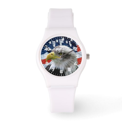 Patriotic Bald Eagle American Flag Watch