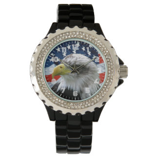 Patriotic Bald Eagle American Flag Watch