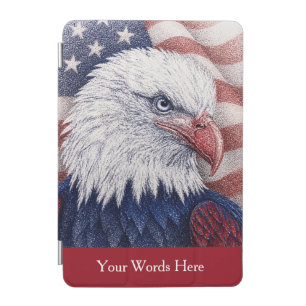 Patriotic Bald Eagle American USA Flag Art Custom iPad Mini Cover