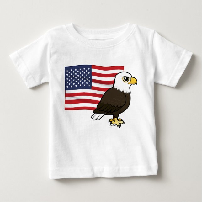 Patriotic Bald Eagle Baby T-Shirt (Front)